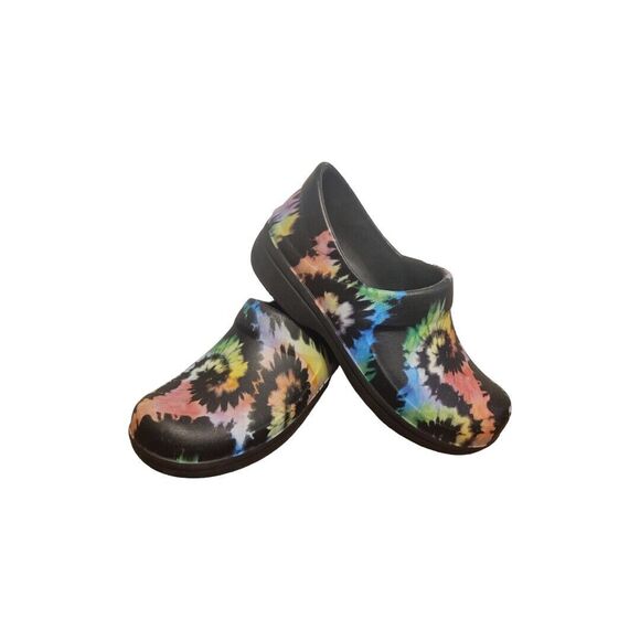 Crocs Neria Pro II Clog Women 7 Tie-Dye Non-Mark Slip Resistant Graphic Nursing - Picture 1 of 7